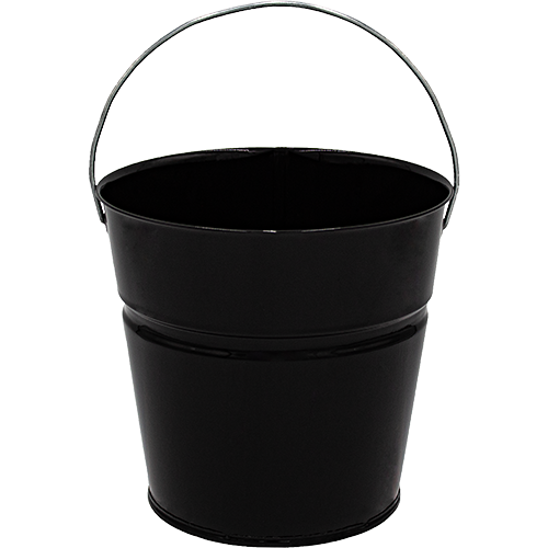 2 Qt Powder Coated Bucket-Glossy Black -006