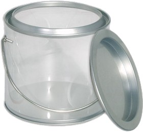 Pails w/Clear Side/Platinum