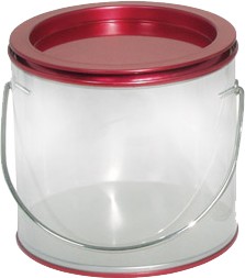 Pails w/Clear Side/Red