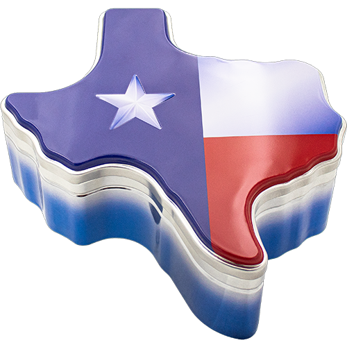 Texas Shaped Can - Flag