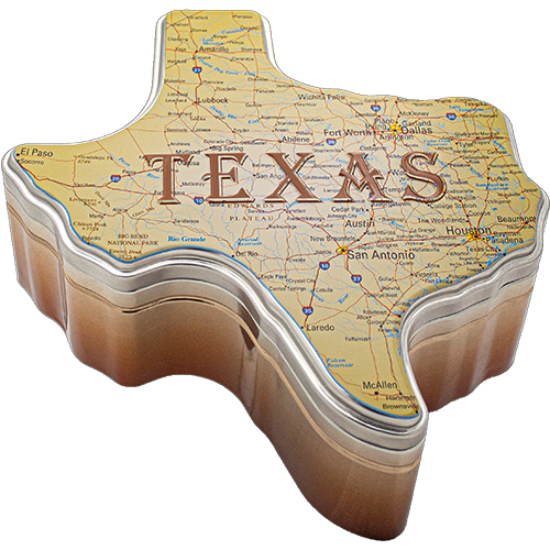 Texas Shaped Can - Texas Roadmap