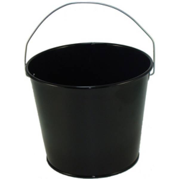 5 Qt Powder Coated Bucket Glossy Black 006