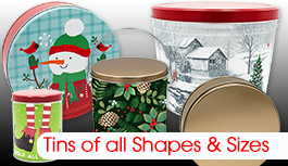 Tins and Cans of All Types, Shapes, and Sizes for every season (and solid colors, too).