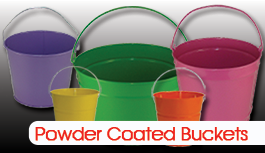 Powder Coat Buckets are great for personalization with vinyl letters.